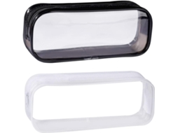 Estojo para Lápis, 2 Unidades, Transparente, com Zíper, Pvc, Escolar AQUAFORGE