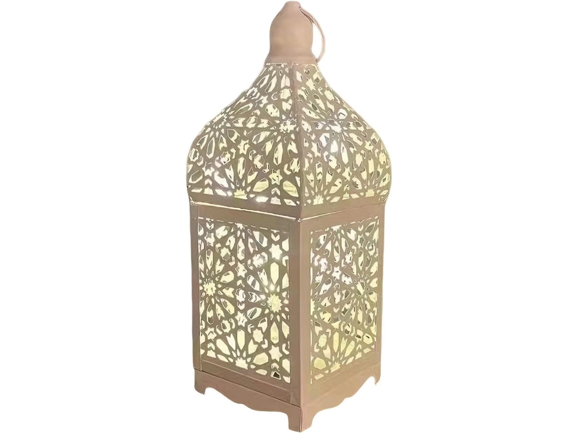 Luminária decorativa Ferro Vazada com design europeu em LED, segura para decorar bordas de mesas.