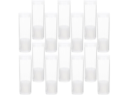 Conjunto de 18 Topbathy com Tubos Plástico Transparente para Armazenamento Moedas 21 Mm, Caixa Redonda Tampa,