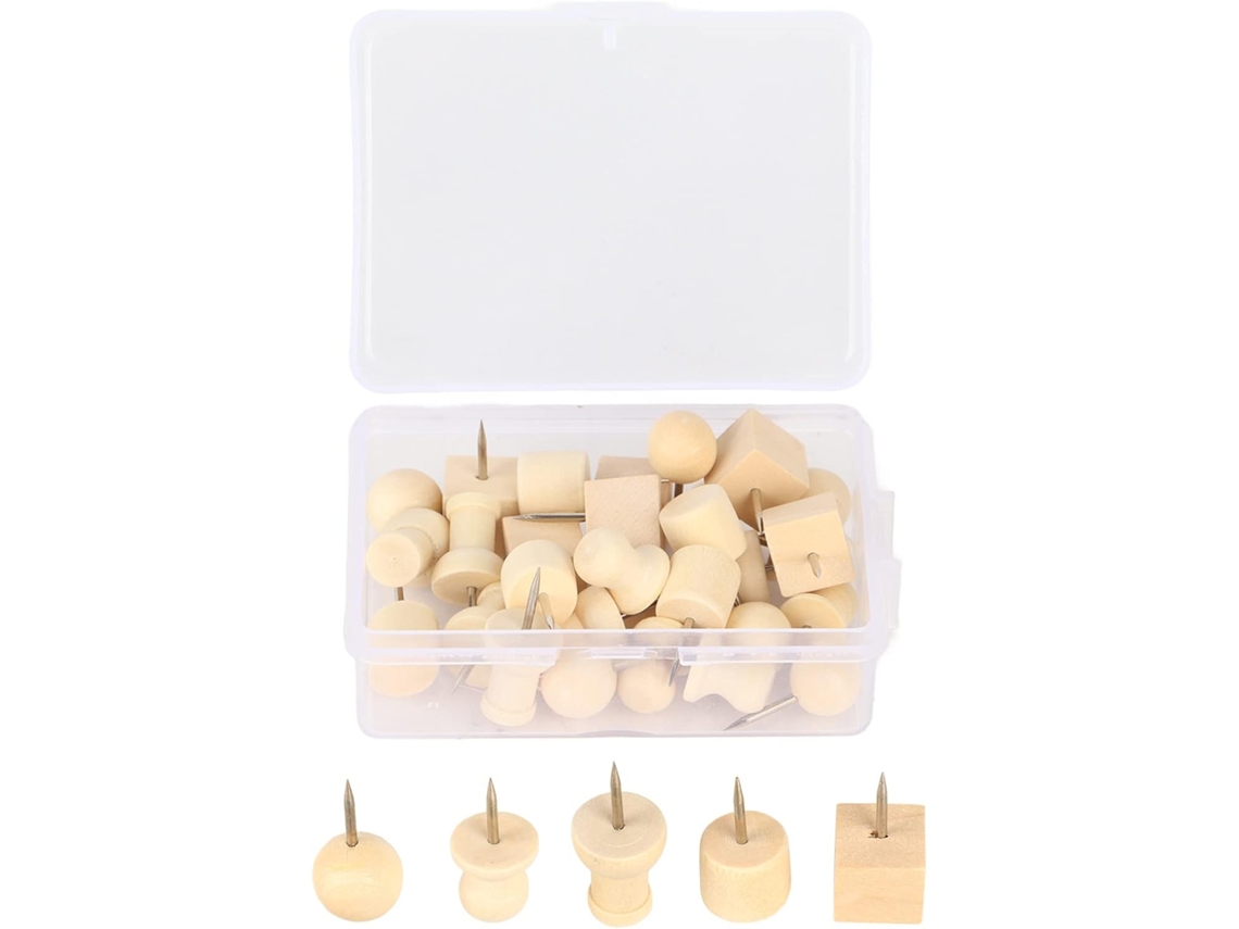 30 Tachinhas De Madeira Com Cabeça De Alfinete, Tachinhas Decorativas, Tachinhas Cilíndricas Redondas Para Pinturas