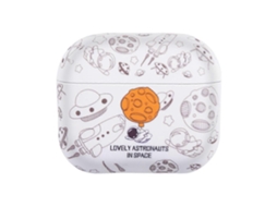 Camada protetora de TPU com estampa de astronauta para fones de ouvido AirPods 4 GIECY