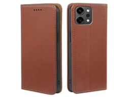 Capa Tipo Carteira Com Bloqueio Rfid Para Oppo Reno14 Pro 5g (global) Em Couro Com Fecho Magnético Forte Marrom