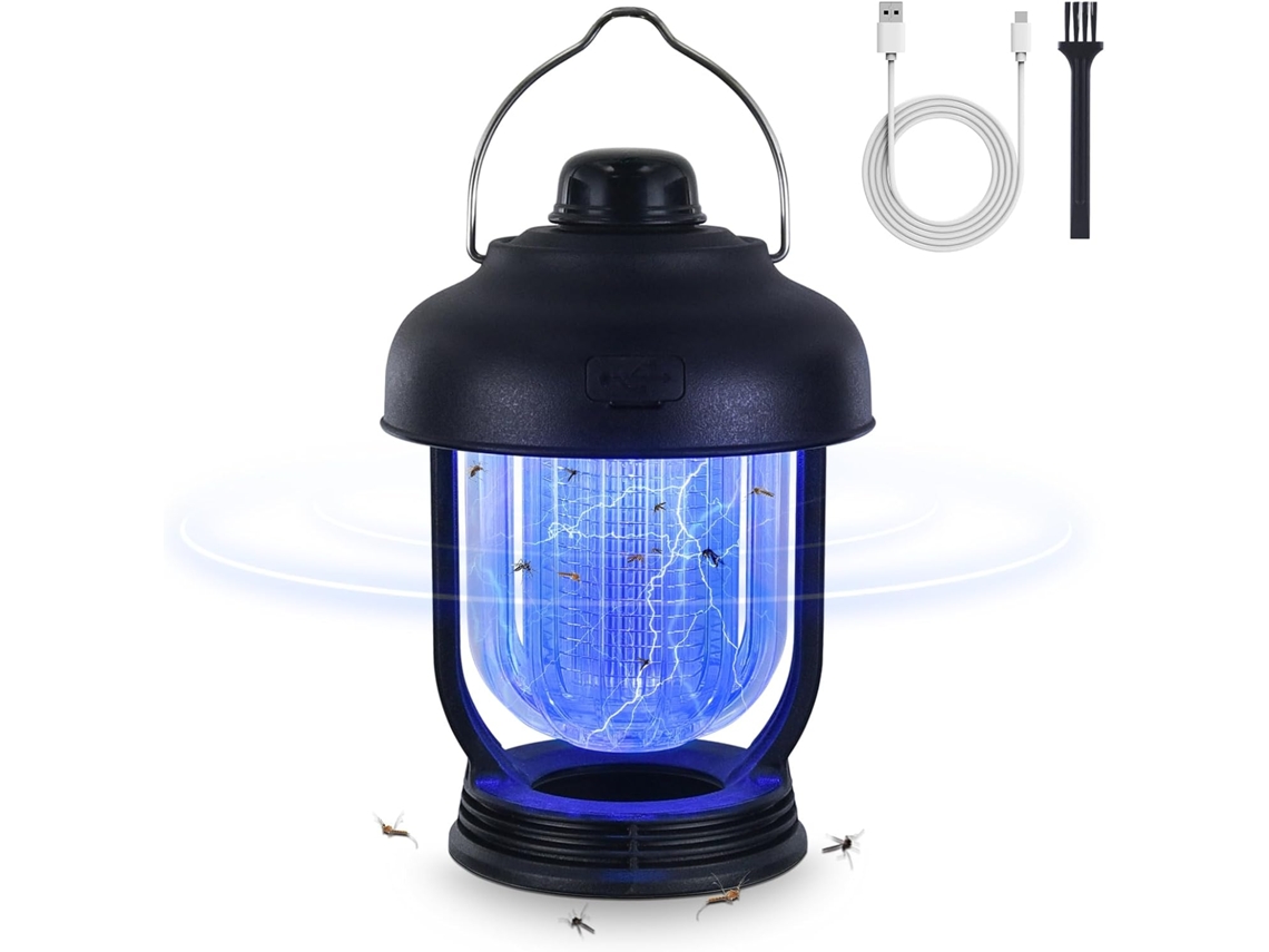 Lâmpada Mata Mosquitos Para Acampamento, Lâmpada Elétrica Mata Moscas 2 Em 1 Com Bateria Recarregável Usb Zeuxo