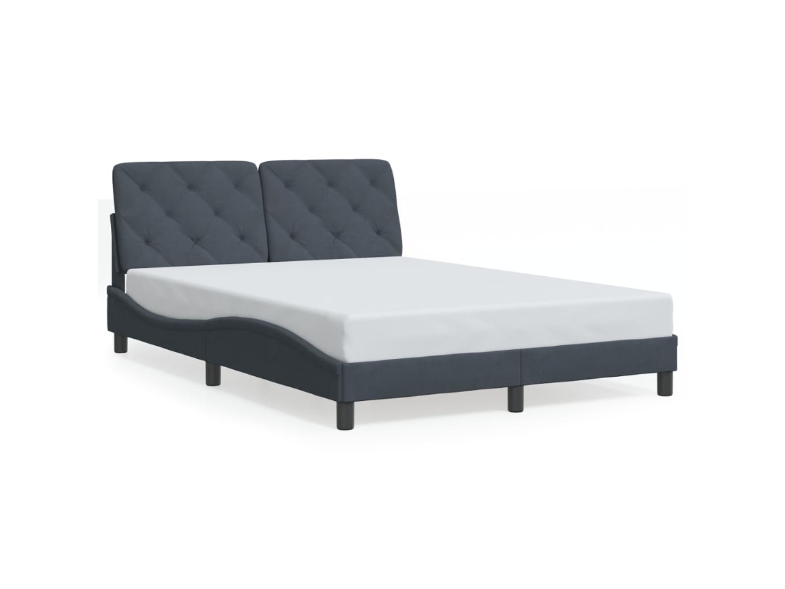Bed Frame, Bed Frames Vidaxl Cinzeto Madeira Processada (140 X 200 Cm)