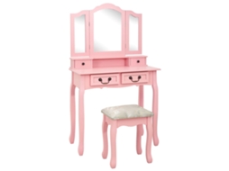 Dressing Table, Dressing Tables Vidaxl Cor-de-rosa Madeira (n/a)