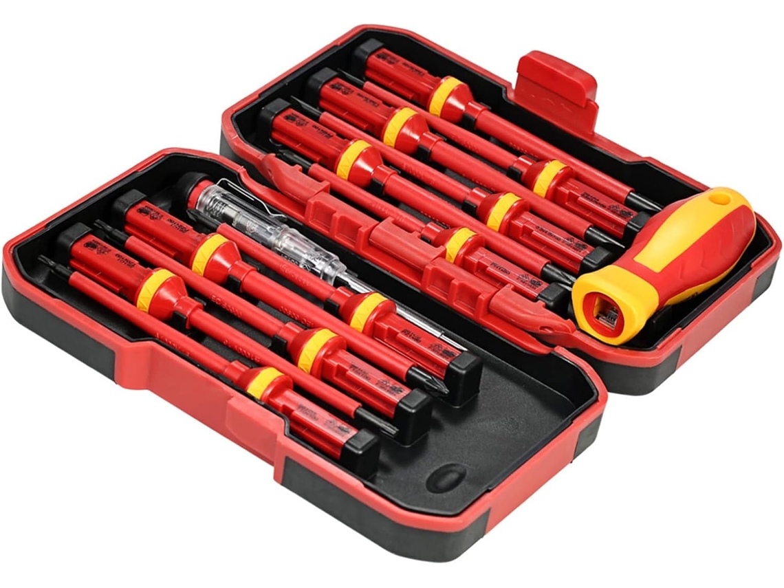 Set de Parafusos Isolados 1000V, 13 Peças, Ferramentas de Reparação