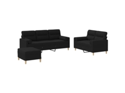 Sofa Set, Sofa Sets Vidaxl Preto Tecido (n/a)