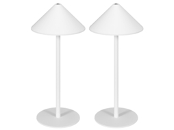 2 Luminárias Mesa 3 Cores Usb A+c Toque Metal Brancas VELTRIX