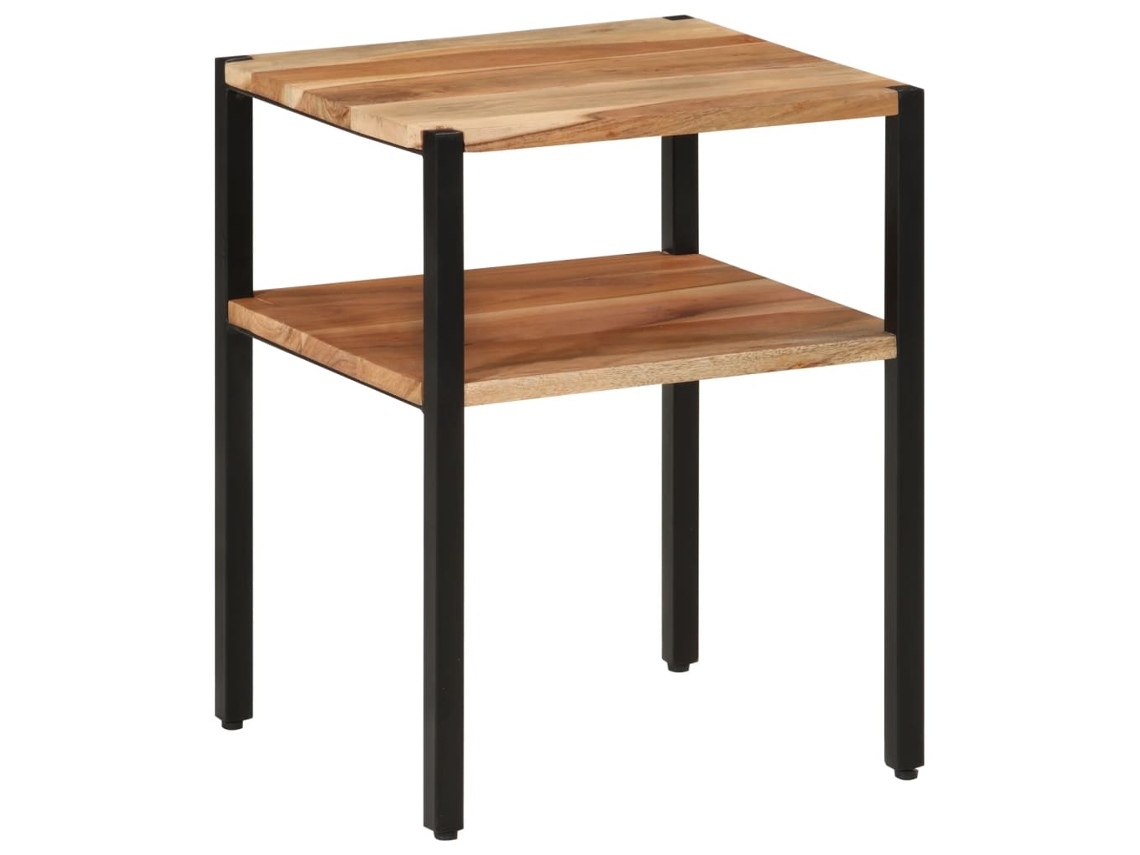 Vidaxl Mesa De Apoio 35x35x45 Cm Madeira De Acácia Maciça E Ferro