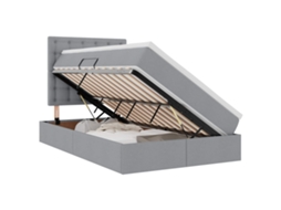 SYFAX™ Cama de Armazenamento Led com Colchão Cinzento claro