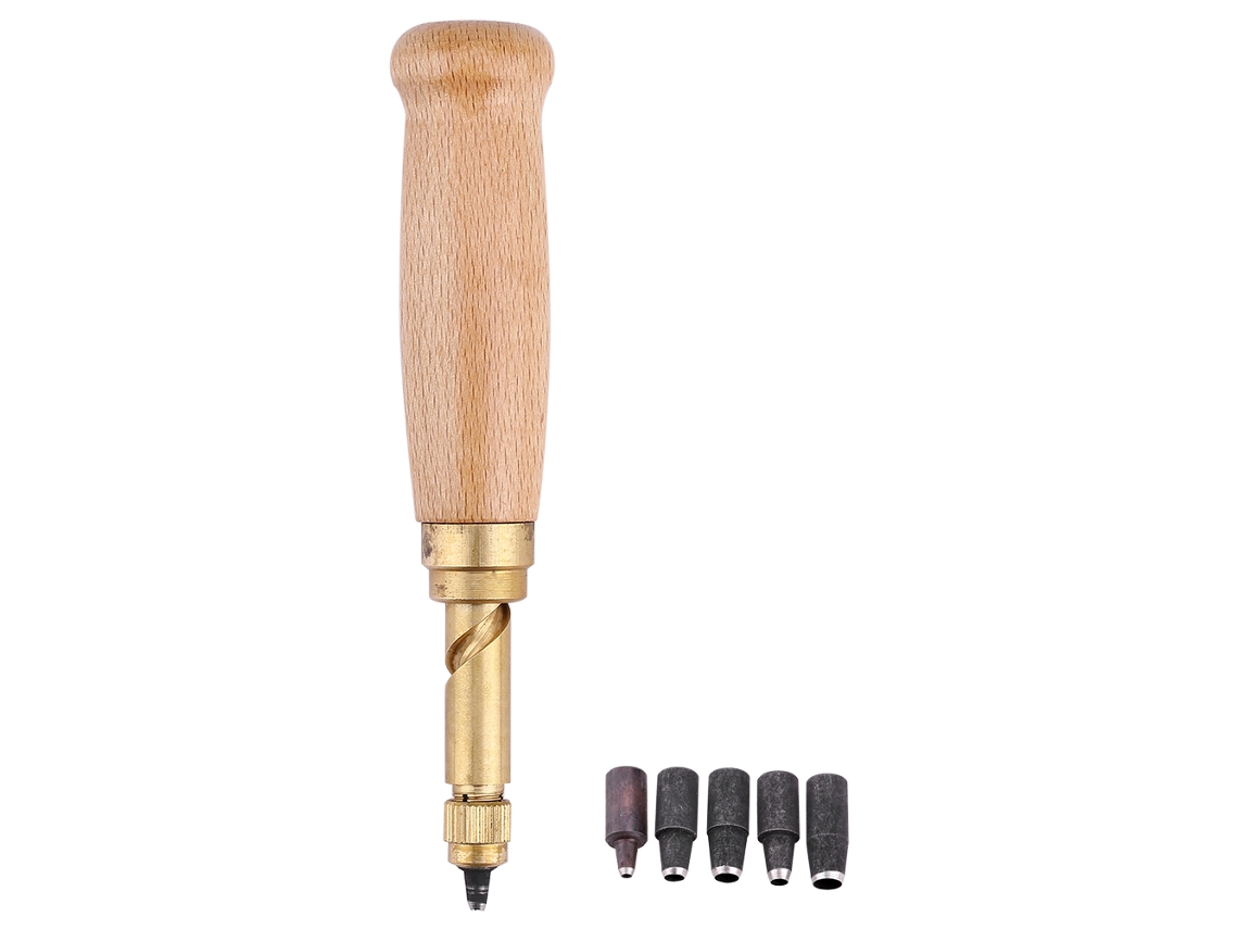 Perfurador de Furos Automático com Cabo de Madeira para Couro Diy 1.5 4mm Primerox S/MARCA