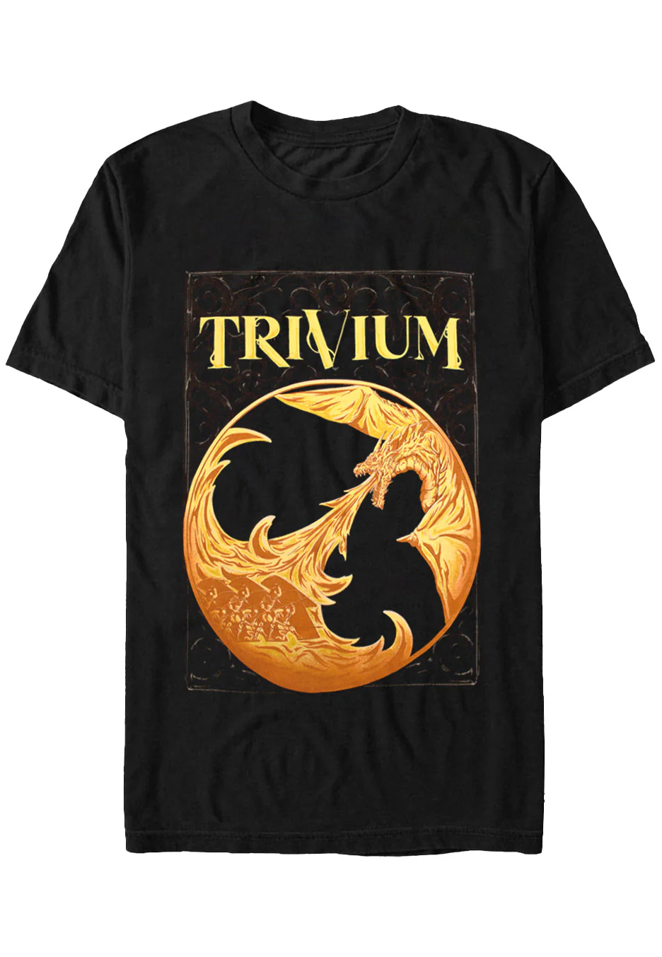 Size:xxl Rockinstone Trivium - Gold Dragon - T-shirt Unisex Adults