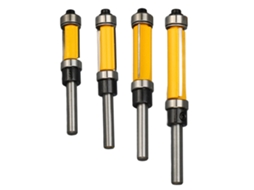 Yuru conjunto de 4 Brocas de Fresadora Flush Trim com Rolamentos Superior e Inferior Haste 1/4 Polegada Diâmetro de Corte 1/2 Polegada