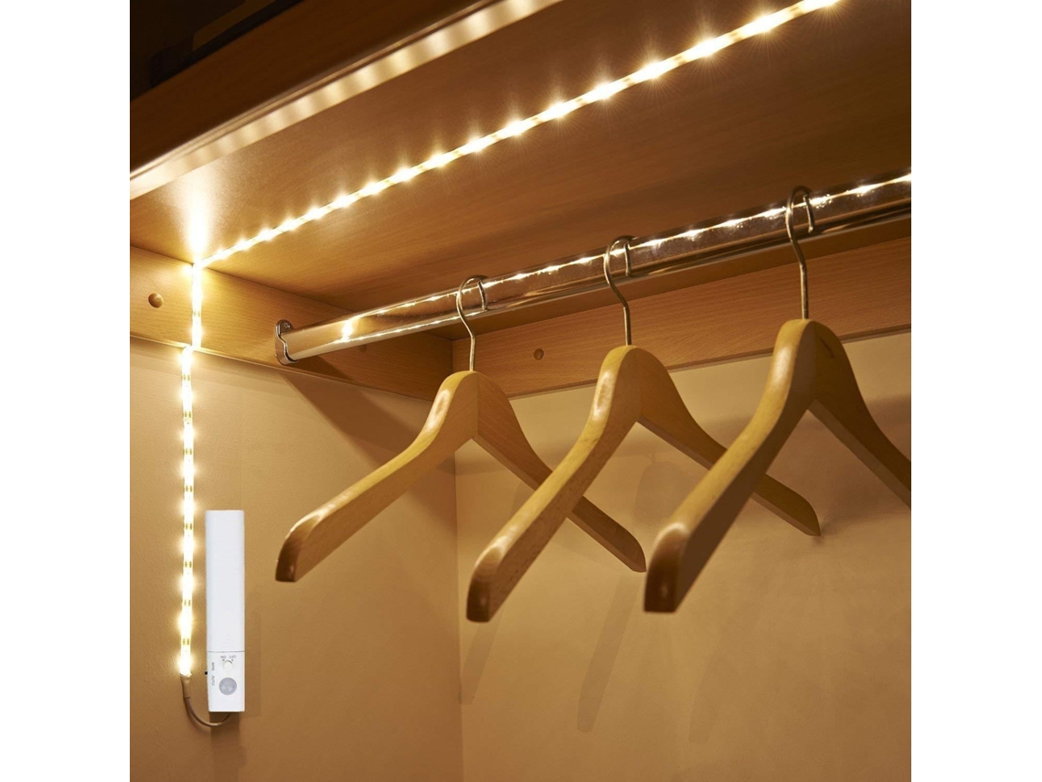 Luminária Led Para Armário, 6000k, Sensor De Movimento, Alimentação Por Bateria, Para Guarda-roupa, Cozinha, Corredor, Escadas Ou Móveis