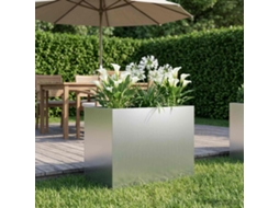 Vidaxl Vaso De Jardim Prateado 60 X 40 X 50 Cm Aço Galvanizado