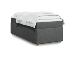 Vidaxl Cama com Molas/colchão 90x190 Cm Tecido Cinza escuro