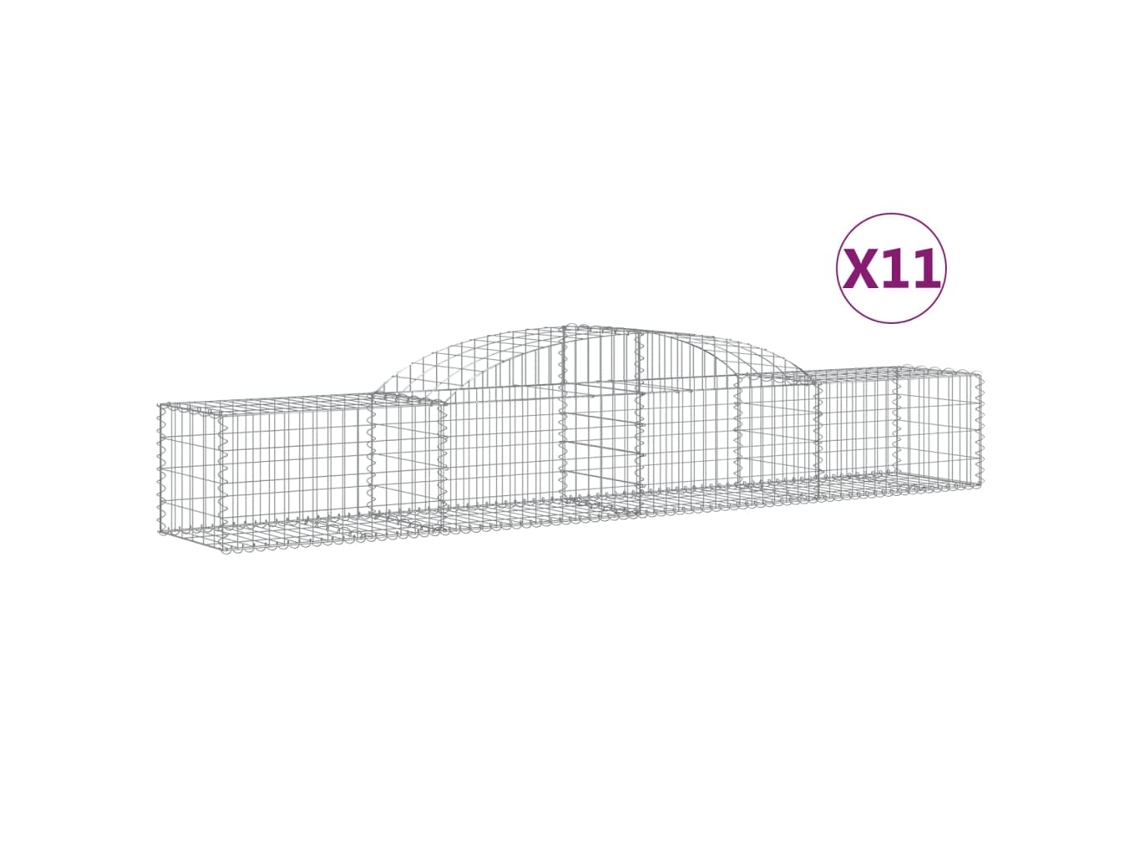 Gabion Basket, Gabion Baskets Vidaxl Prateado Ferro (300 X 50 X 40/60 Cm)