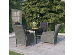 Vidaxl 5 Pcs Conjunto De Jantar Para Jardim Cinzento-claro
