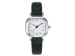 Relógio de Pulso Feminino Vansvar com Mostrador Quadrado Pulseira Pu e Movimento de Quartzo (verde)