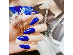 24pcs/box Unhas Falsas Artificiais De Decoração Em Cor Unica Com Cola F115