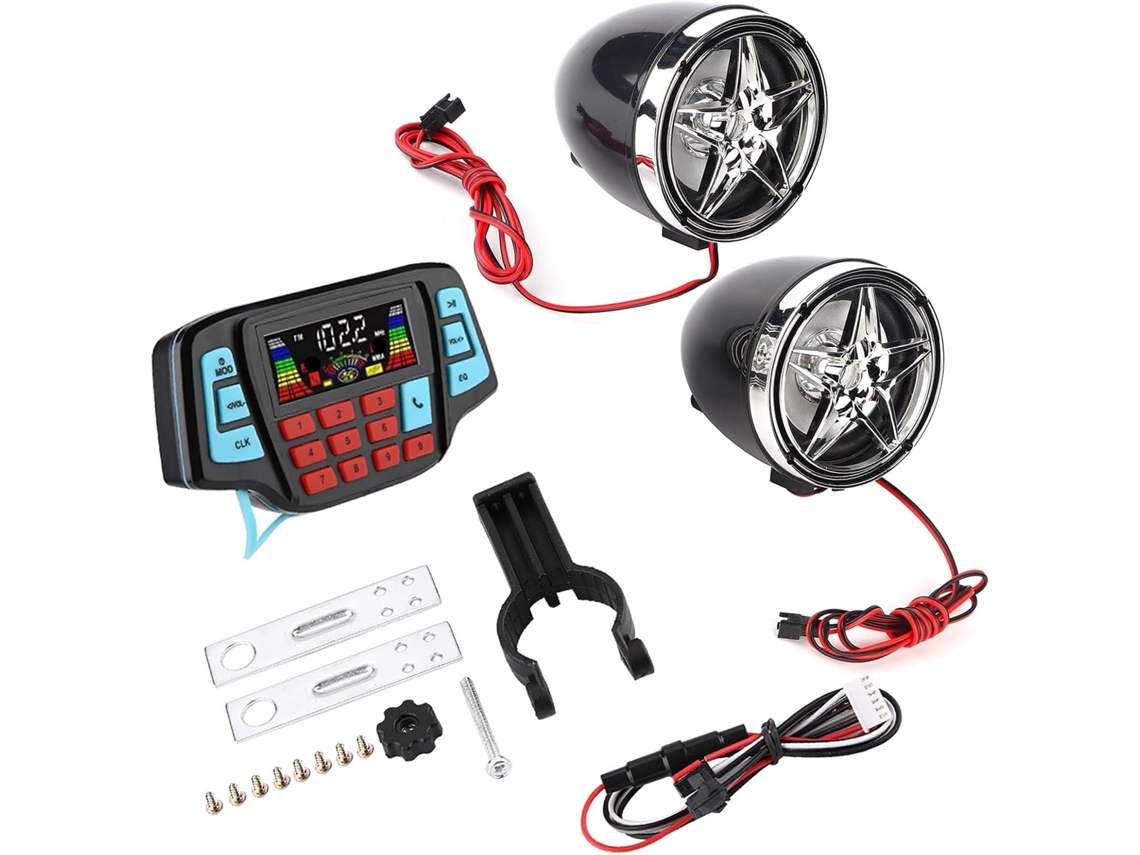 Guidon Audio Amplificateur Lecteur Mp3 Para Moto, Haut-parleur Audio, Porte-carte Mémoire