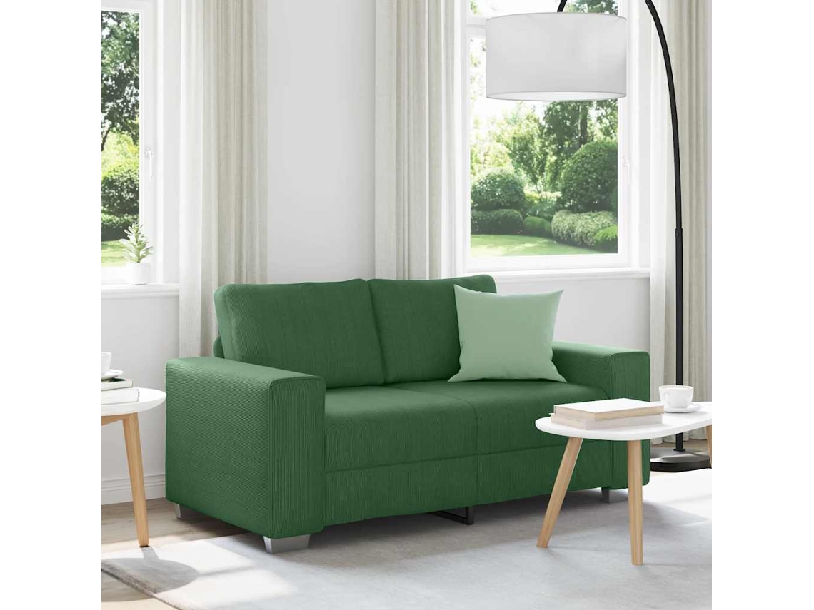 Vidaxl Sofá-luvas 160x77x82 Cm Tecido Corduroy Verde Escuro
