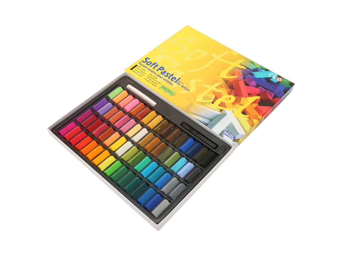 Pastéis macios em miniatura, 64 cores, profissionais, para desenho e artesanato.