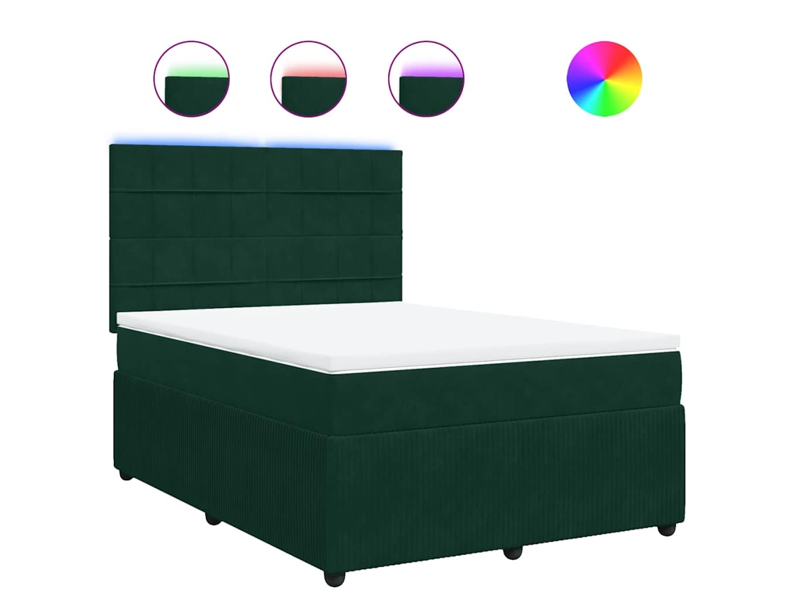 Box Spring Bed, Box Spring Beds Vidaxl Verde Veludo (140 X 190 Cm)