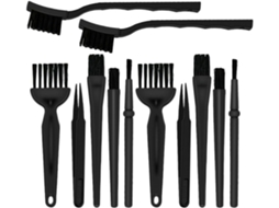Kit De Limpeza Teclados Hemoton, Material Pa E Pp, 12 Escovas Antiestáticas Pretas Com Cerdas Macias Para Manutenção Em