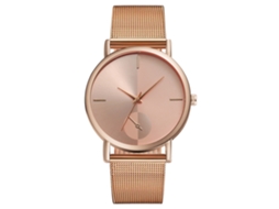 Reloj De Pulsera Vansvar De Moda Para Mujer Y Hombre Dial Redondo De Oro Rosa Cuarzo