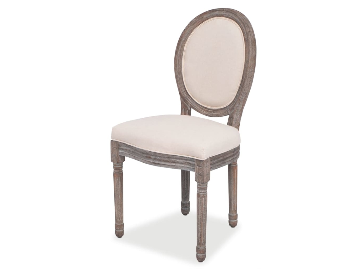 Cadeiras de Jantar 6 Pcs Tecido Cor Creme MAISON EXCLUSIVE
