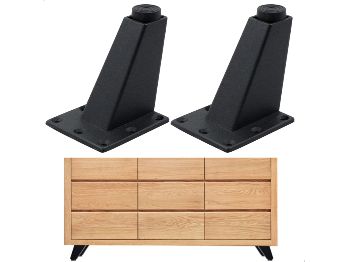 Pés De Mesa Para Sofá Ajustáveis Para Armário,mesa De Centro,tv E Outros Móveis,4 Peças 8x7 6,3 Cm,alumínio Resistente E Liso Btforus