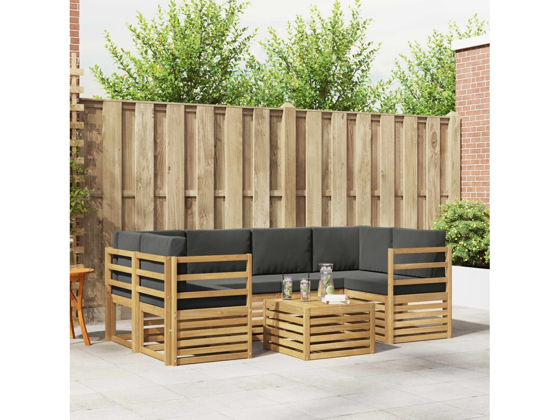 Vidaxl Conjunto De Sofás Para Exterior 7 Unid. Branco E Antracite