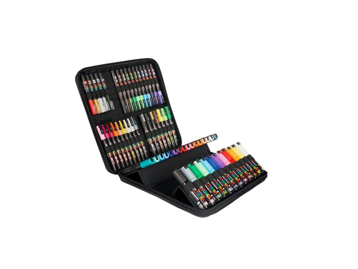 Mallette Posca Preta 60 Marcadores Assortidos