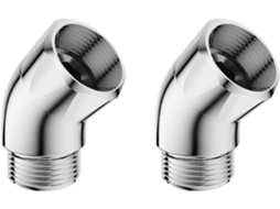 Conjunto de 2 Adaptadores Cotovelo 135 graus para Chuveiro, Conector Extensor de Braço Chuveiro, Adaptador de Metal