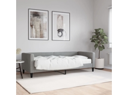 Sofá Cama Com Colchão 80x200 Cm Tecido Cinzento Claro Lovely Home