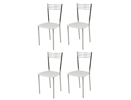 Conjunto de 4 Cadeiras T M C S Elena (Branco - 87 x 42 x 44 Cm - Aço)
