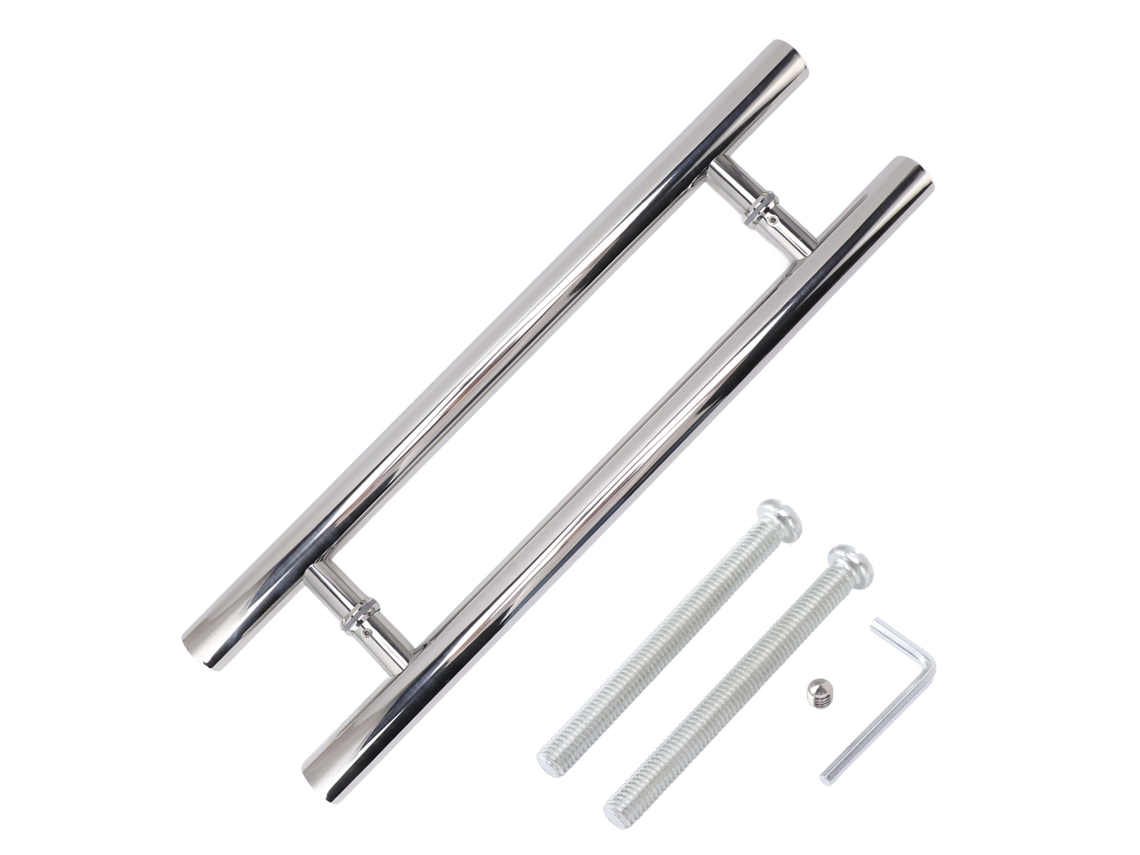 Laxiscreed Puxador Para Porta De Vidro Em Aço Inoxidável, Tubo Redondo Polido Espessado Para Maior Resistência