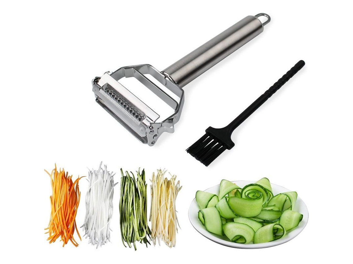 Fatiador de aço inox com escova de limpeza para legumes Nova Line