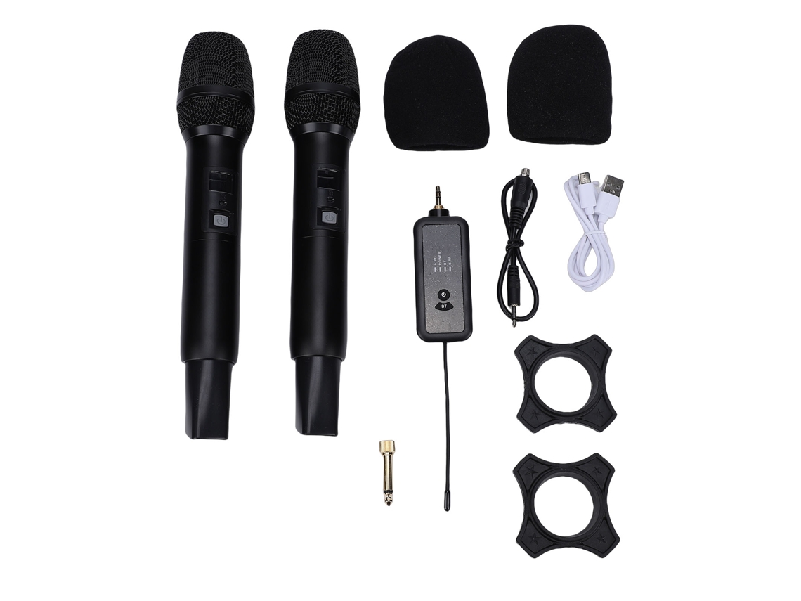 Microfone Sem Fio de Mão para palco e karaokê com luz RGB EOOCOO