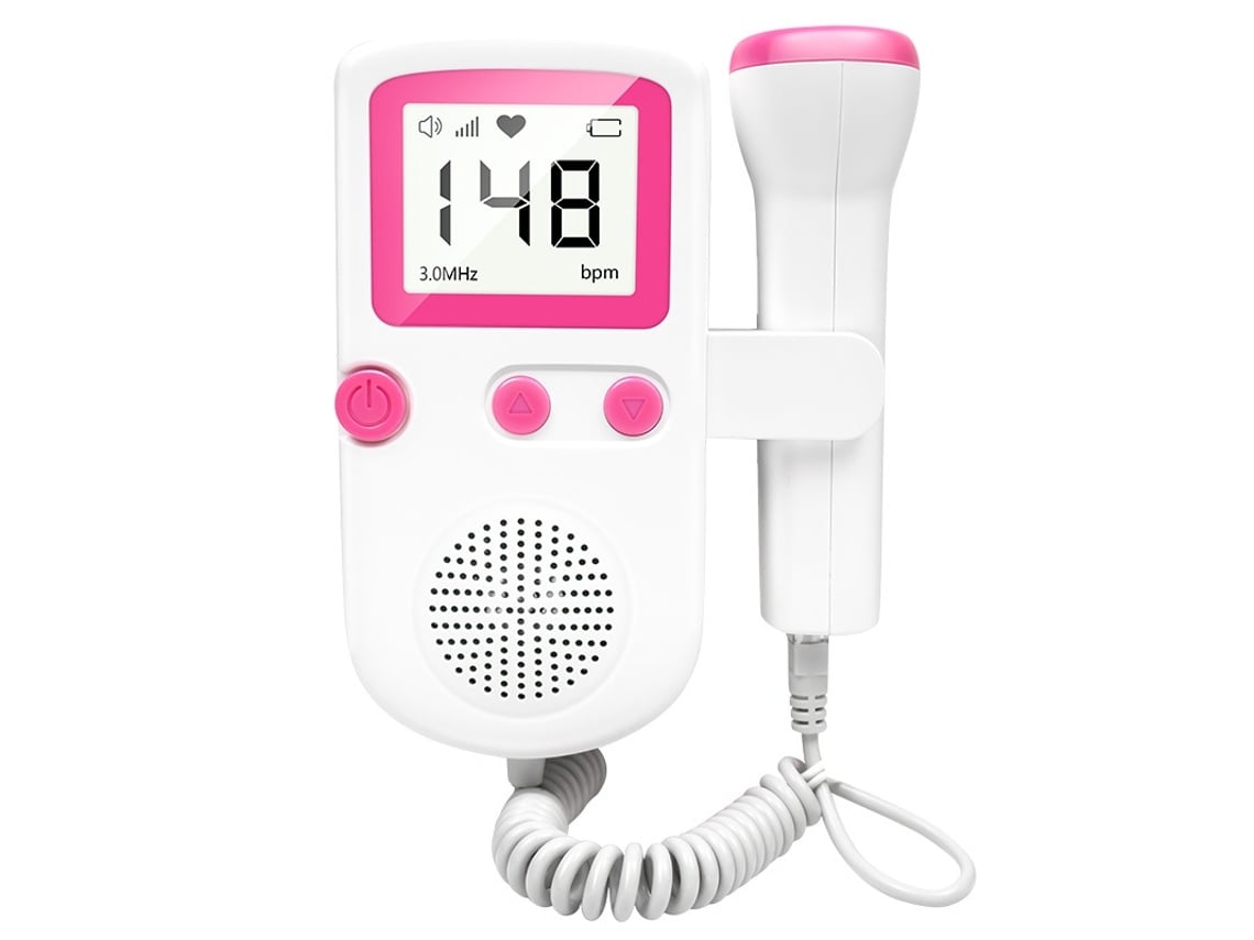 Monitor Cardíaco Fetal com Ultrassom Doppler Portátil Rosa, Ouve Bebê em Qualquer Lugar STELASPLEN