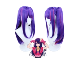 Peruca De Cosplay Ai Hoshino Oshi No Ko, Roxa Com Rabos De Cavalo Duplos, Ideal Para Festas, Convenções E Eventos De Anime