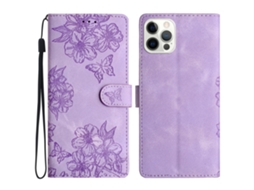 Capa Para Iphone 15 Pro Max Pele Sintética Roxo
