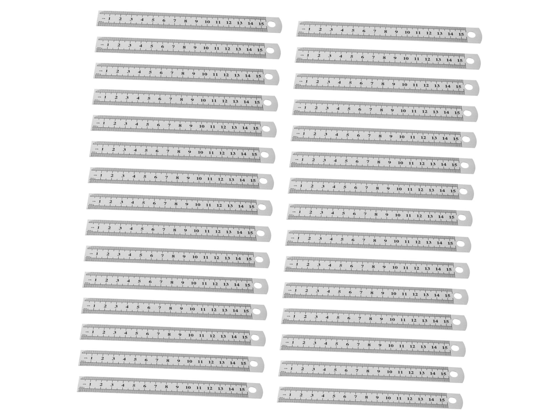 Conjunto De 30 Réguas De Metal Portáteis De Aço Inoxidável Com Escala
