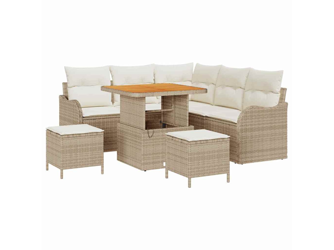 Maison Exclusive - Conjunto De Sofá De Jardim Com Almofada 8 Pcs Bege E Creme