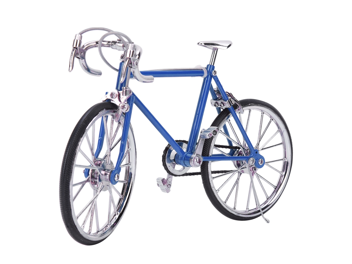 Primerox bicicleta Miniatura de Liga 1:10 para Casinha de Bonecas Acessório Brinquedo Azul Claro