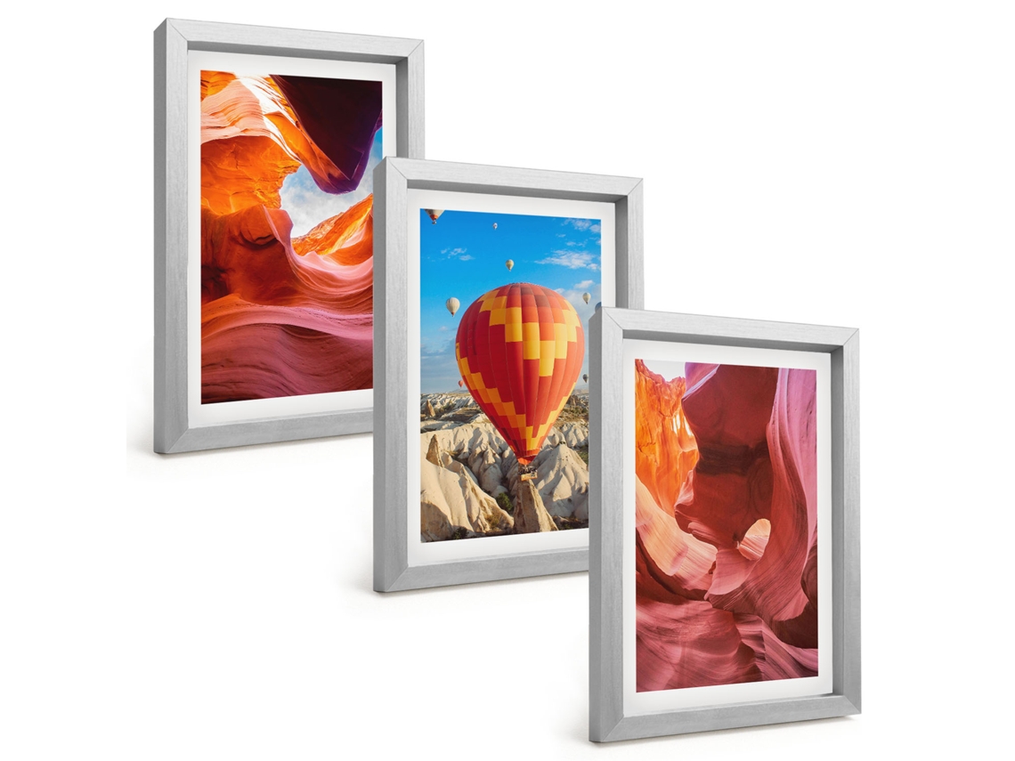 Composição De Quadros Gargantas Do Deserto, Balão Espelharte (3 Peças 20x30 Cm)