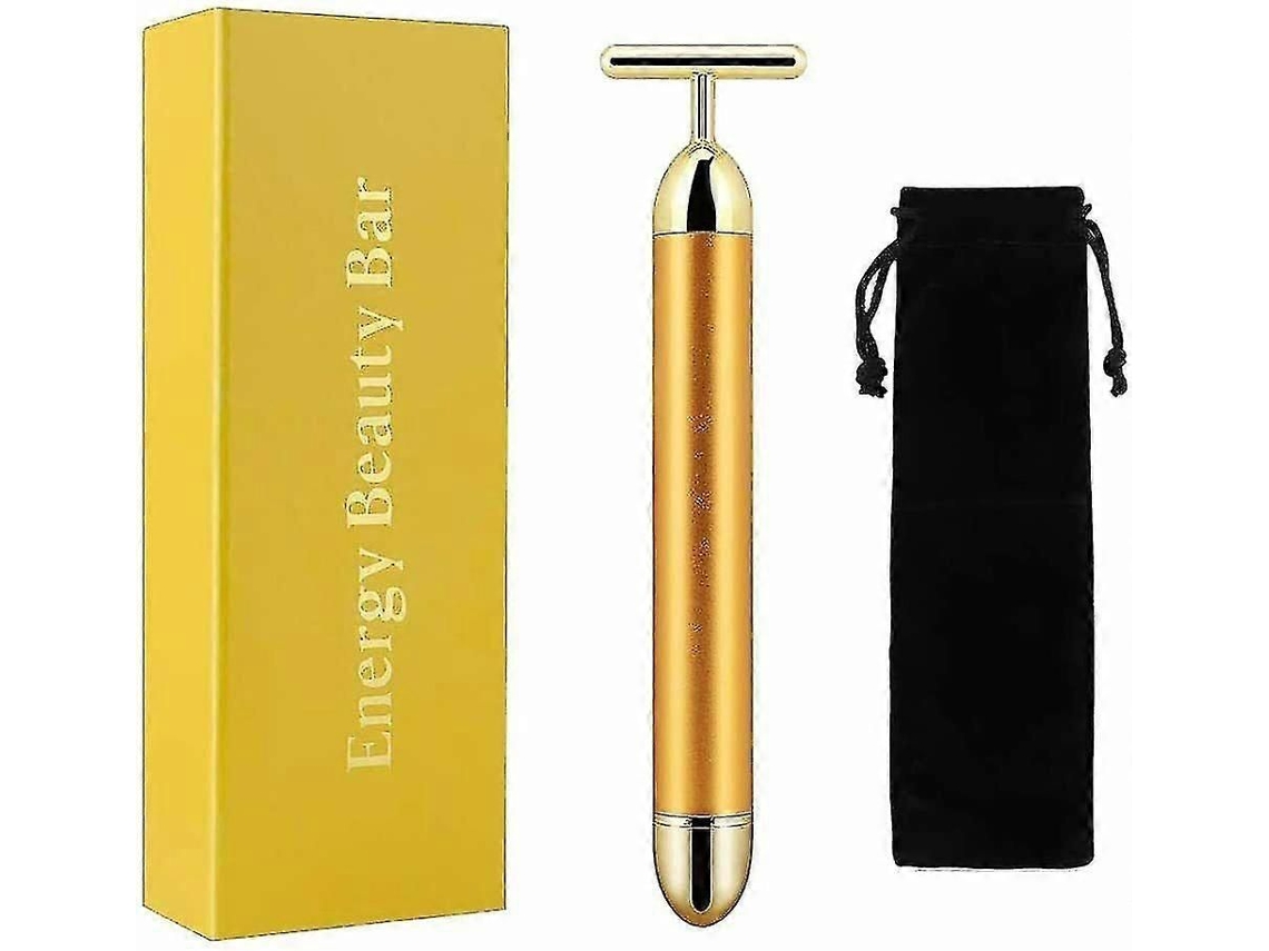 Massageador Facial Beauty Bar com Pulso de Ouro 24k, Elétrico em Formato T. GOKOCO