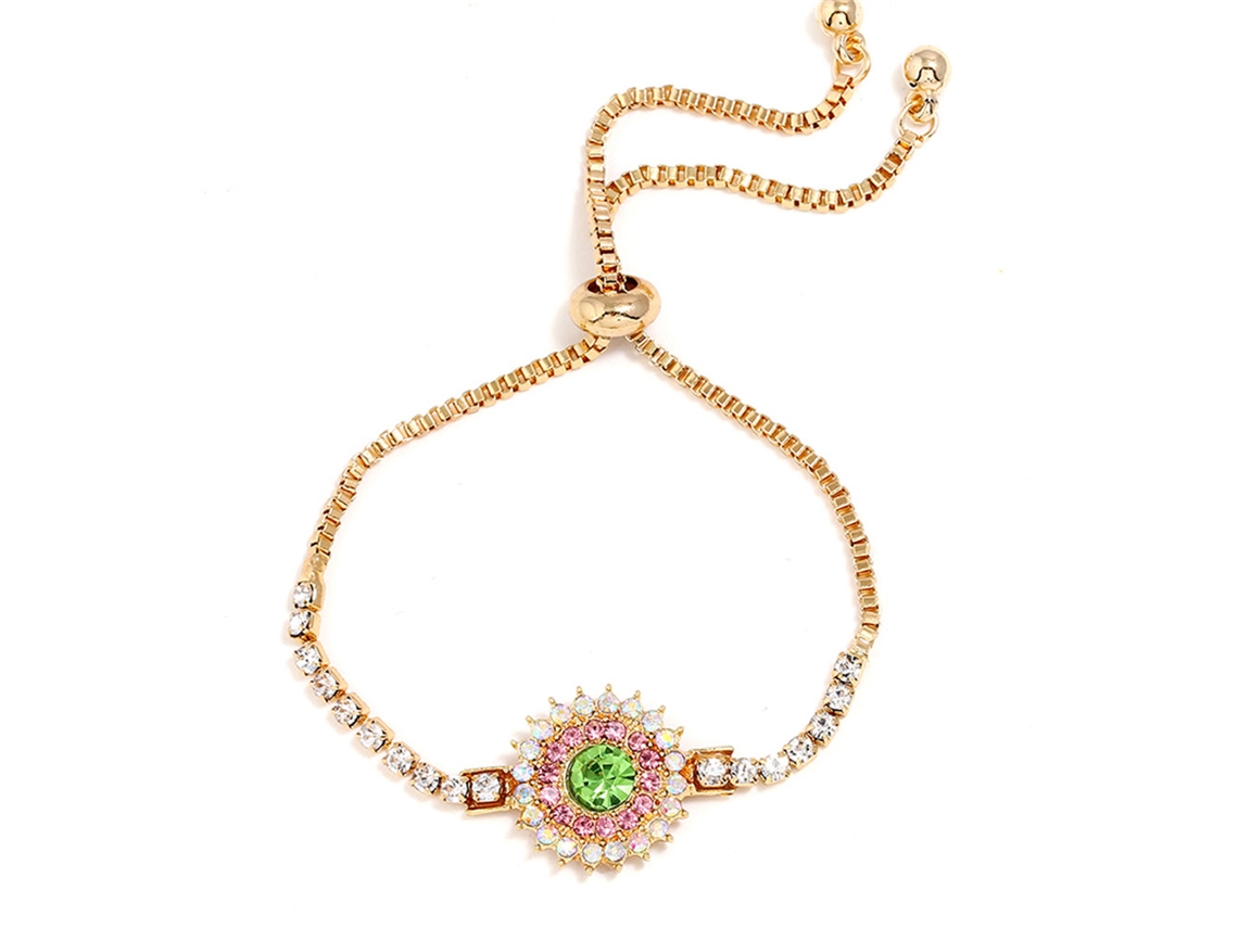 Pulseira De Jóias Feminina Ajustável Com Strass
