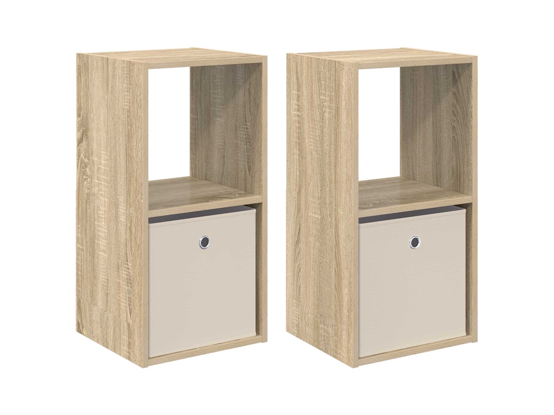 Conjunto 2 Mesa-de-cabeceira Vidaxl Castanho Derivados De Madeira (35 X 32 X 68,5 Cm)